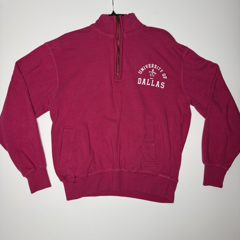 MV Sport University Of Dallas Women's Pink Sweatshirt Size M Cotton Blend